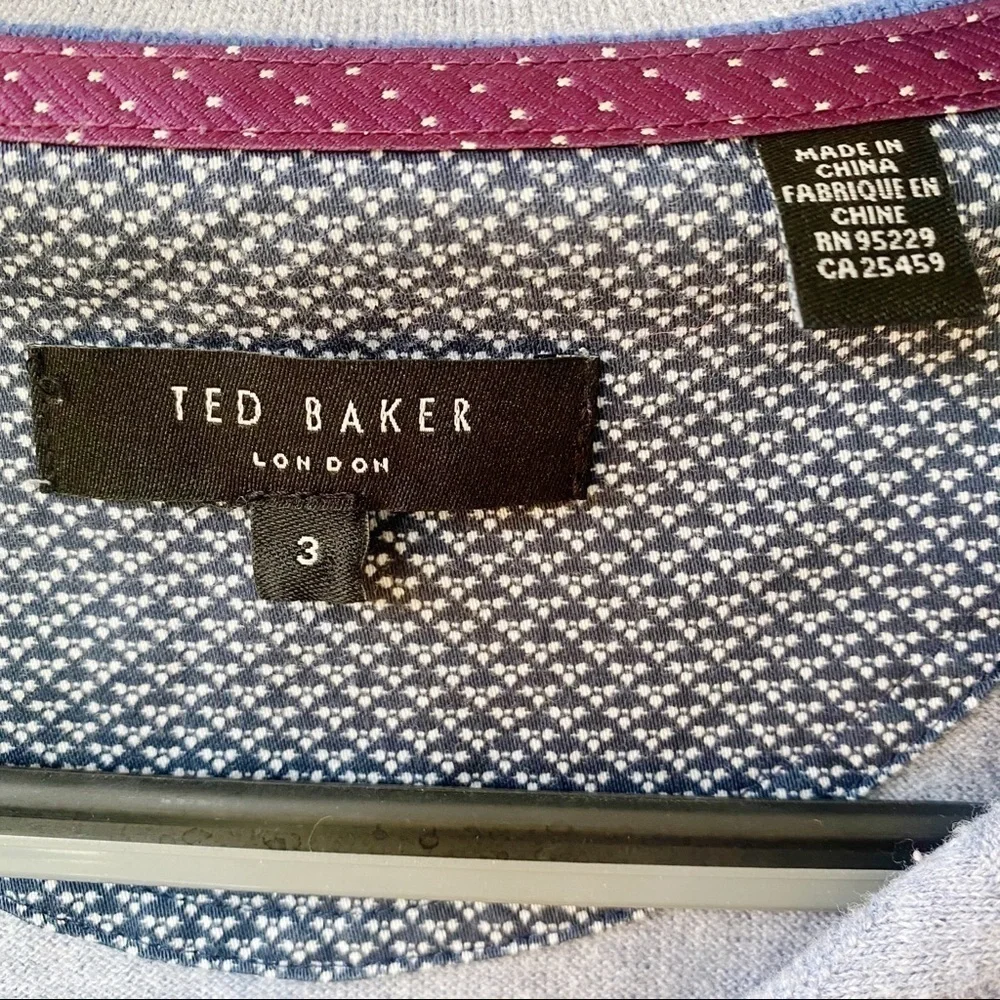 TED BAKER LONDON Long Sleeve 3-button Lightweight Polo Sweater,‎ Size M/38.